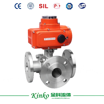 Electric 3-Way Flange Ball Valve