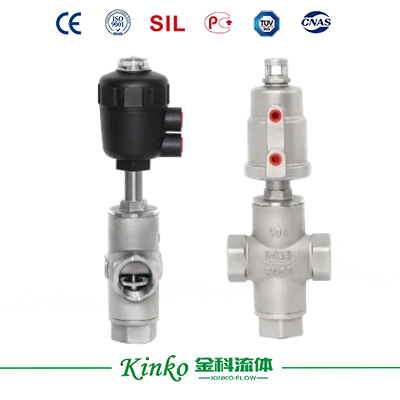 Plastic Head / Stainless Steel Pneumatic Three-way Threaded Directional Valve Plastic Head